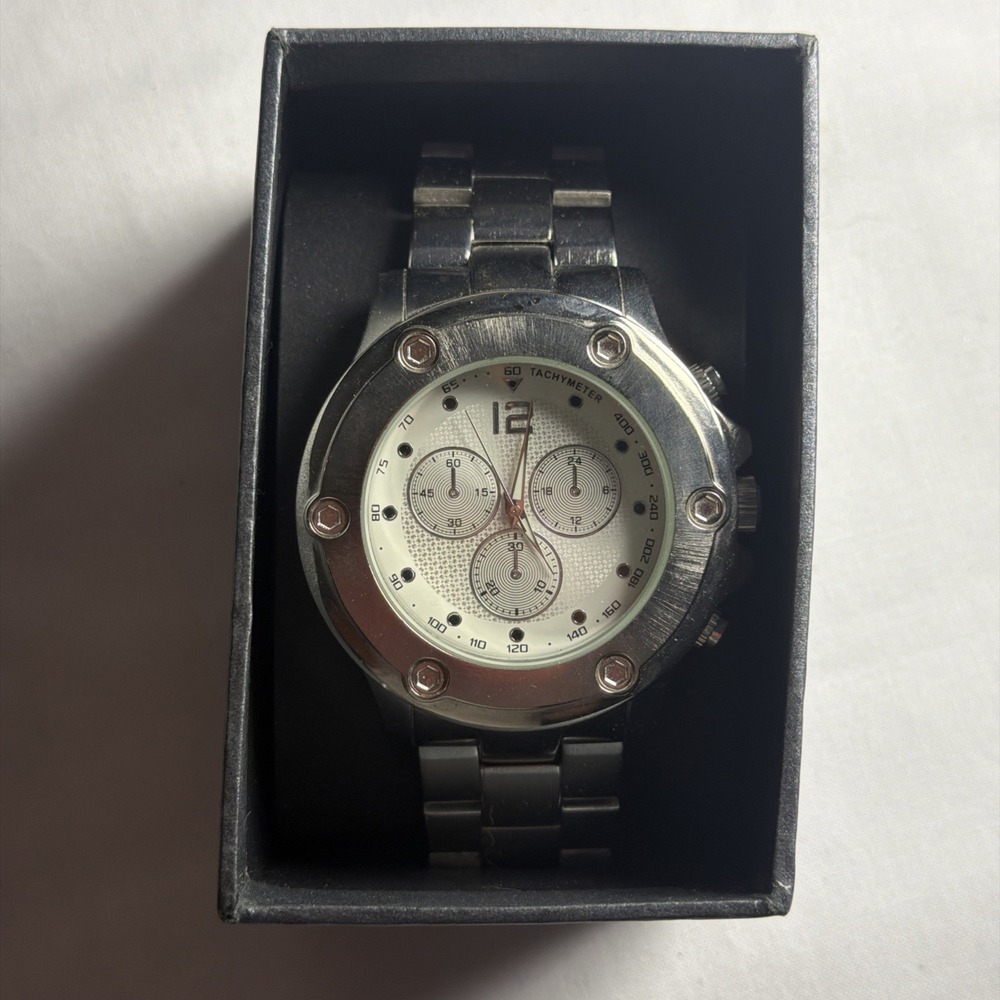 VINTAGE FMD Quartz Watch Men Silver  New